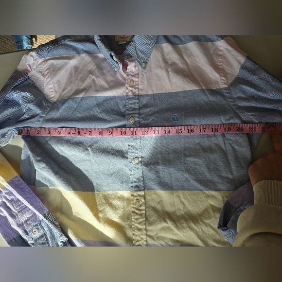 Brooks Brothers Red Fleece Multi-Color 100% Cotton Men's Striped Long Slv Sz L. - Picture 6 of 7